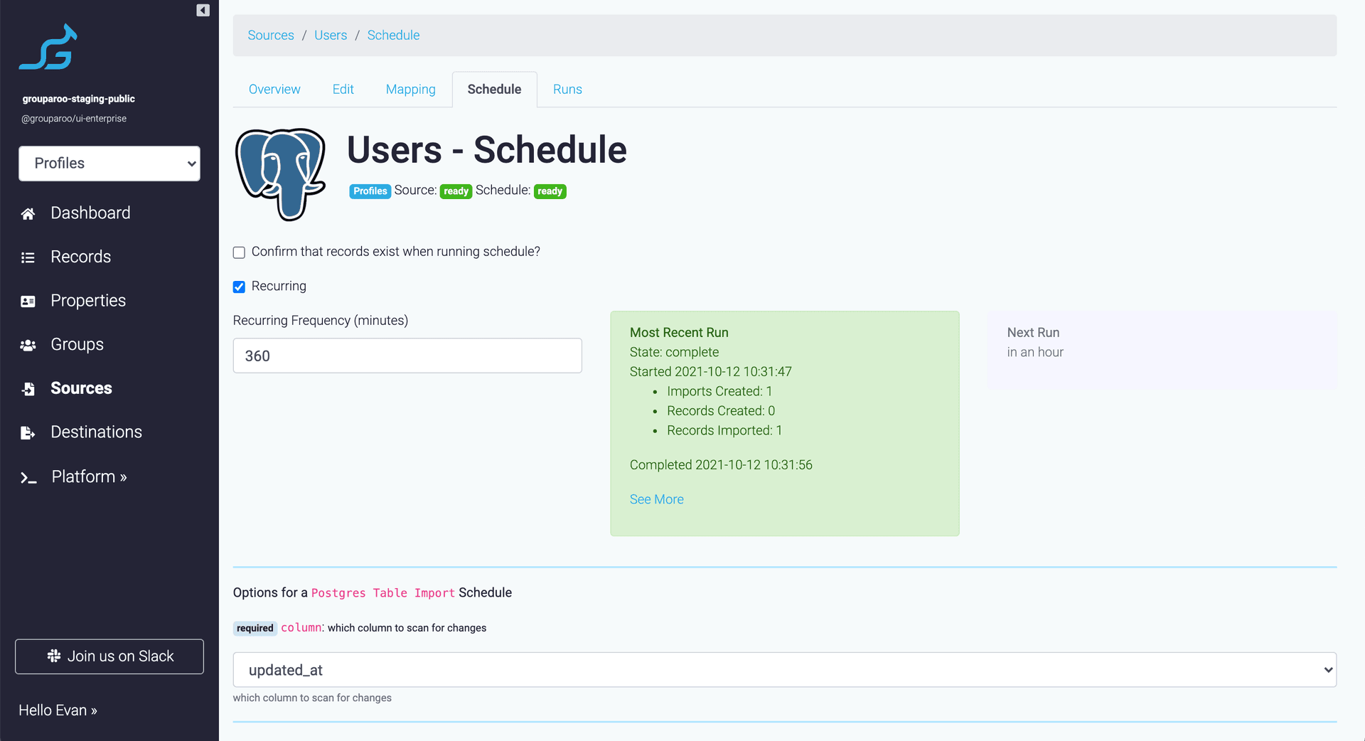 Schedule your records to sync automatically